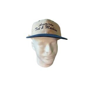 Vintage vtg hat snapback dad cap trucker American Tool and Machine gray and blue